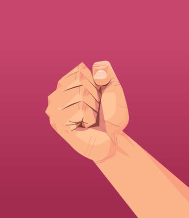 human hand showing clenched fist gesture communication language gesturing concept verticalのイラスト素材