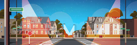 city facade buildings empty no people urban street real estate night town exteriorのイラスト素材