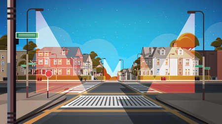 city facade buildings empty no people urban street real estate night town exterior horizontalのイラスト素材