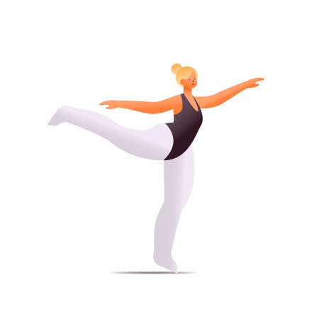 female ballet dancer ballerina dancing in sportswear isolated full lengthのイラスト素材