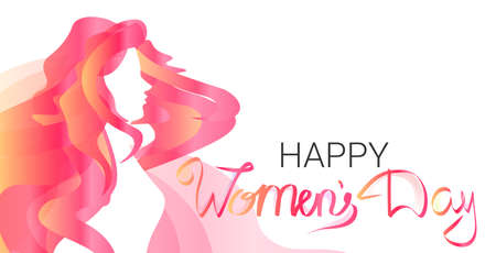 womens day 8 march holiday celebration banner flyer or greeting card horizontalのイラスト素材