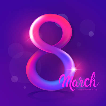 womens day 8 march holiday celebration banner flyer or greeting card with number eight