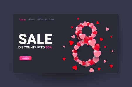 elegant eight number shape womens day 8 march holiday celebration sale banner flyer or greeting card