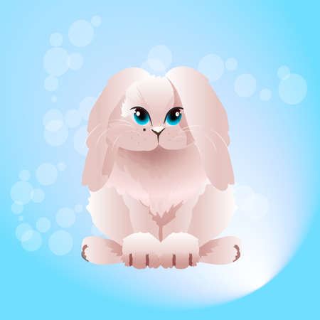 cute rabbit happy easter bunny spring holiday celebration concept greeting cardのイラスト素材