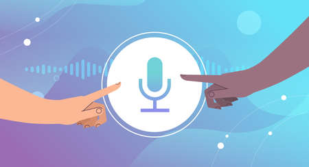 people communicating by voice messages audio chat application social media online communication