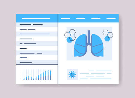 infographic template for medical presentation medicine healthcare concept online web page interfaceのイラスト素材