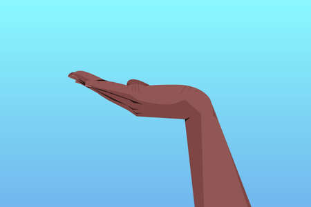 african american human hand showing gesture communication language gesturing conceptのイラスト素材