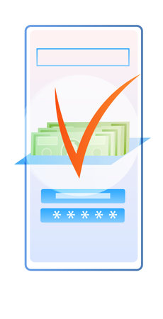 internet banking mobile app successful payment transaction concept verticalのイラスト素材