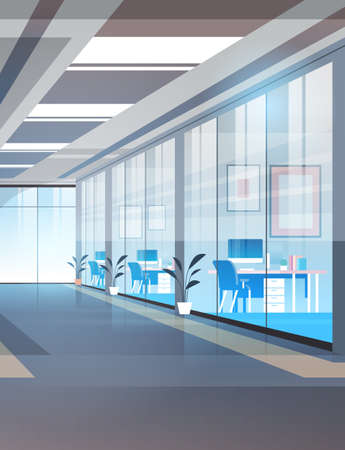empty coworking area no people open space modern office interiorのイラスト素材