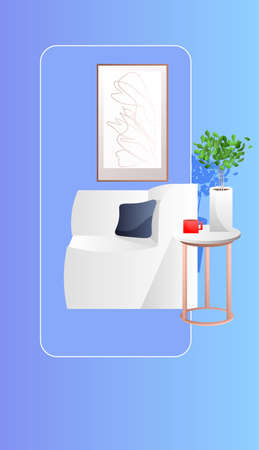 empty no people living room interior modern apartment designのイラスト素材