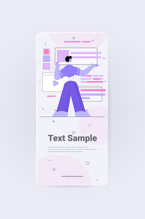 man developer creating mobile website ui web application development program software optimization conceptのイラスト素材