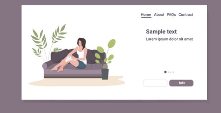 woman epilating legs girl sitting on sofa using modern laser epilator hair removal skin care concept horizontal full length copy spaceのイラスト素材