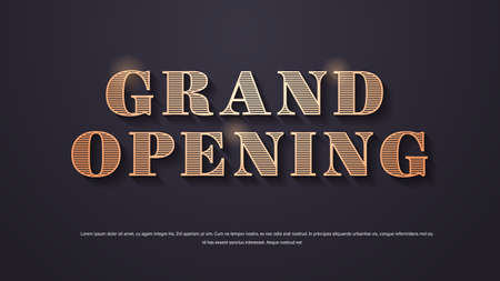 grand opening elegant lettering poster or banner decoration for open ceremony copy spaceのイラスト素材