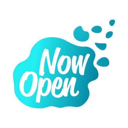 open now sticker quarantine is over advertising campaign conceptのイラスト素材