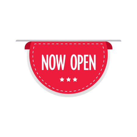 now open sticker quarantine is over advertising campaign conceptのイラスト素材