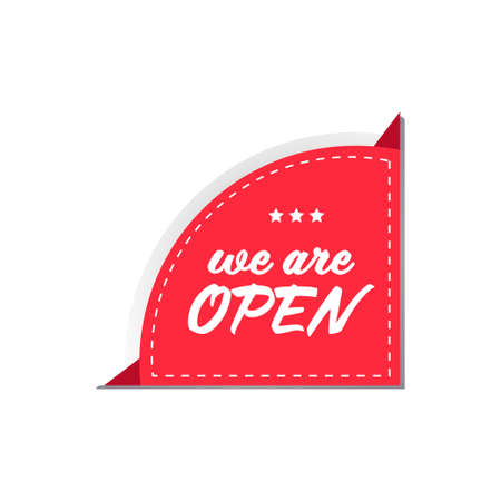 we are open sticker  quarantine is over advertising campaign conceptのイラスト素材