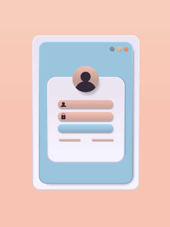 sign in to account user authorization login authentication page username and password online registration conceptのイラスト素材