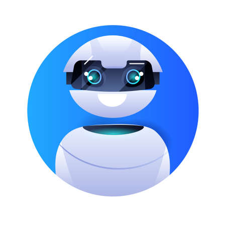 robot chatbot assistant modern robotic character artificial intelligence concept portraitのイラスト素材