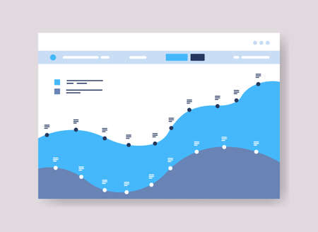 infographic dashboard template with graph statistics data analysis information graphic financial administrationのイラスト素材