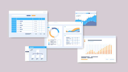 set planning schedules infographic dashboard templates online planner organization time managementのイラスト素材