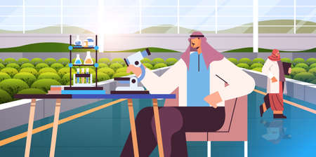 agricultural engineers researching plants scientists making chemical experiments in lab agriculture smart farmingのイラスト素材