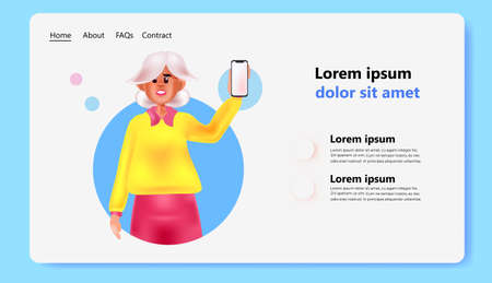 woman using smartphone social media network online communication concept horizontalのイラスト素材