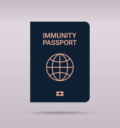 global immunity passport risk free covid-19 re-infection pcr certificate coronavirus immunity conceptのイラスト素材
