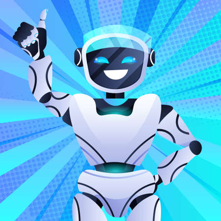 robot chatbot assistant modern robotic character artificial intelligence concept portraitのイラスト素材