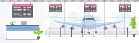 empty airport hall departure terminal interiorのイラスト素材