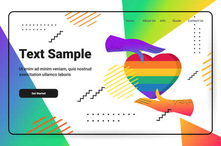 hands holding rainbow heart gay lesbian LGBT parade pride festival transgender love concept horizontalのイラスト素材