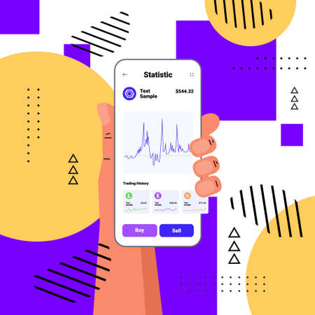 hand using cryptocurrency application on smartphone virtual money wallet banking transaction digital currencyのイラスト素材