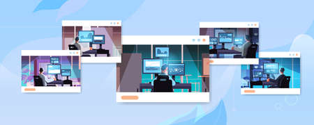 set mix race traders stock market brokers analyzing charts graphs and rates on computer monitors at...