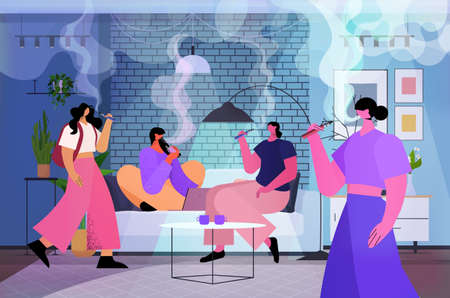 businesspeople smoking e-cigarettes bad habits unhealthy lifestyle nicotine addiction concept