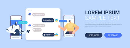 man chatting with chatbot robotic assistant by voice messages audio chat mobile app artificial intelligenceのイラスト素材