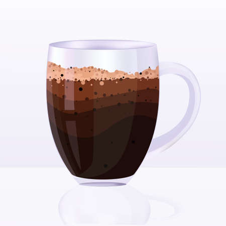 realistic coffee glass hot americano drinkのイラスト素材