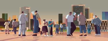 addicted business people using digital gadgets. business people active in social networks. digital...