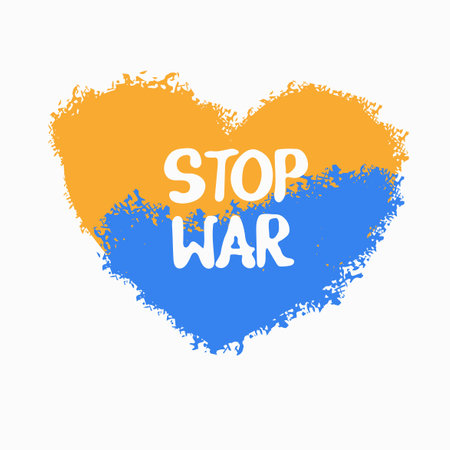 stand with Ukraine template banner pray for Ukrainian peace save Ukraine from russia stop war stickerのイラスト素材