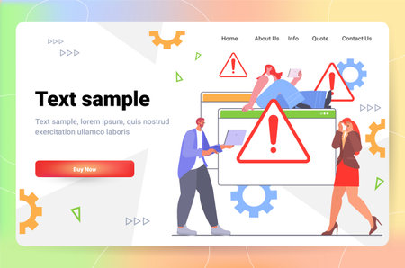 frustrated women reacting to danger exclamation marks problem cyber attack hacking warning signal scam alertのイラスト素材