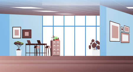 creative workplace modern cabinet empty no people office interior contemporary co-working centerのイラスト素材