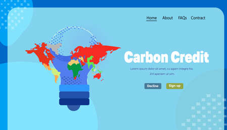carbon credit concept responsibility of co2 emission environmental conservation sustainable ESG developmentのイラスト素材