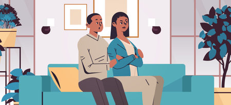 arguing couple not speaking to each other generation Z lifestyle concept new modern demography trend with progressive youth genのイラスト素材
