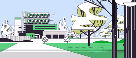 green eco-plant eco factory environmental conservation idea save world decarbonization carbon dioxide captureのイラスト素材