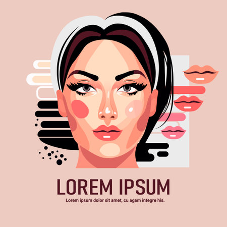 beauty woman with perfect makeup beautiful professional make-up salon make up fashion conceptのイラスト素材