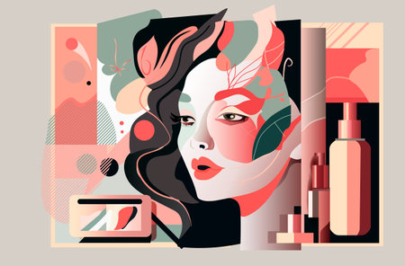 beauty woman with perfect makeup beautiful professional make-up salon make up fashion concept horizontalのイラスト素材