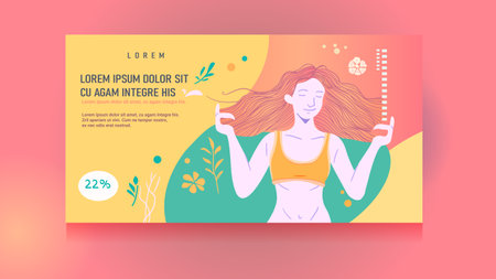 sexy woman young sporty girl in sportswear posing on camera fitness club ad template portraitのイラスト素材