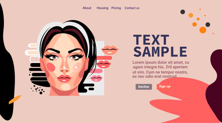 beauty woman with perfect makeup beautiful professional make-up salon make up fashion concept horizontalのイラスト素材