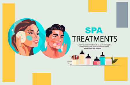 beauty man woman applying perfect makeup beautiful professional make-up salon make up fashion conceptのイラスト素材