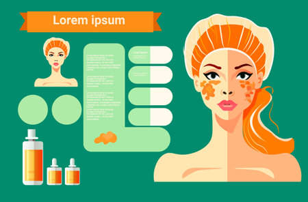 beauty woman with perfect makeup beautiful professional make-up salon products infographic make up fashionのイラスト素材
