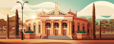 modern administrative governmental or office building exterior horizontalのイラスト素材