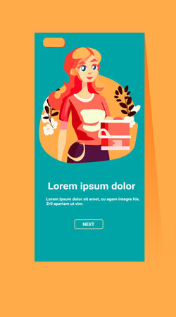 beautiful woman holding cake mothers day card template vertical copy spaceのイラスト素材